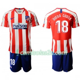 Camisolas de Futebol Atlético Madrid DIEGO COSTA 18 Criança Equipamento Principal 2019/20 Manga Curta